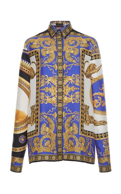 versace print shirt free shipping|Versace long sleeve t shirts.